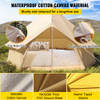 Canvas Bell Tent, Waterproof & Breathable 100% Cotton Retro and Luxury Yurt with Stove Jack, 5m Diameter, Large Canopy Used in Summer, for Family Camping, Outdoor Glamping, Party in 4 Seasons