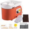 Pottery Wheel 28cm Pottery Forming Machine with Detachable Basin Foot Pedal Control 350W Art Craft DIY Clay Tool for Art Craft Work and Home DIY Orange, 18 Piece