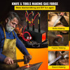 Portable Propane Forge Three Burners and Open Structure, Propane Burner Forge Large Capacity, Square Metal Blacksmithing Forge for Knife and Tool Making Equipment