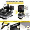 Upgrade Heat Press Machine ETL Quality & Safety Certificated 12 x 15 in 8 in 1 Heat Press Power-Saving Combo Multifunctional Sublimation 360°Rotation Heat Press Shirt Printing Machine Black