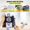 Graphic Punch Die Cutter 1-1/4"/32mm Round Punch Die Cutter Cast Iron Manual Graphic Punch Press Button Badge Maker 0.05"/1.5mm Cut Thickness Graphic Die Cutter with Steel Blade for Badge Making