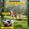 Warrior Course, 80ft Slackline Obstacle Course, obstacle course for kids w/ 250lb Max Capacity, Slackline Training Line w/ Hanging Activities Accessories, Obstacle Course Equipment for Backyard