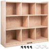 Classroom Storage Cabinet Plywood 8-Section Preschool Storage Shelves 36 Inch High Classroom Cabinet Storage with Casters