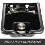 Shampoo Bowl Sink Black ABS Plastic Salon and Spa Hair Sink Beauty Salon Equipment for Hair Stylists