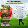 Inflatable Bumper Ball 4 FT / 1.2M Diameter, Bubble Soccer Ball, Blow It Up in 5 Min, Inflatable Zorb Ball for Adults or Children (4 FT, Blue Dot)