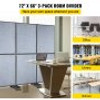 Acoustic Room Divider 72" x 66" Office Partition Panel 3 Pack Office Divider Wall Light Gray Office Dividers Partition Wall Polyester & 45 Steel Cubicle Wall Reduce Noise and Visual Distractions