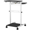 Mobile Standing Desk, Rolling Laptop Desk w/ Three Shelves, 34-47in Adjustable Height with Four 360Ã¸ Rotation Wheels for Home, Office