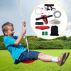 Zip line Kits for Backyard 110FT, Zip Lines for Kid and Adult, Included Swing Seat, Zip Lines Brake, and Steel Trolley, Outdoor Playground Equipment