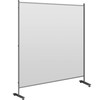 Office Partition 71" W x 14" D x 72" H Room Divider Wall w/Thicker Non-See-Through Fabric Office Divider Steel Base Portable Office Walls Dividers Gray Room Partition for Room Office Restaurant
