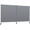 Office Partition 142" W x 14" D x 72" H Room Divider Wall 2-Panel Office Divider Folding Portable Office Walls Dividers with Non-See-Through Fabric