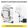 Hydraulic Lift Adjustable Spa Pedicure Unit with Easy-Clean Bubble Massage Footbath White