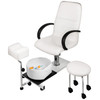 Hydraulic Lift Adjustable Spa Pedicure Unit with Easy-Clean Bubble Massage Footbath White