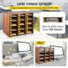27 Compartments Wood Literature Organizer, Adjustable Shelves, Medium Density Fiberboard Mail Center, Office Home School Storage for Files, Documents, Papers, Magazines, Brown