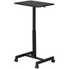 Mobile Laptop Desk, 30" to 43.3", Height Adjustable Rolling Cart w/Gas Spring Riser, Swivel Casters and Hook Home Office Computer Table for Standing