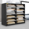 12 Compartments Wood Literature Organizer, Adjustable Shelves, Medium Density Fiberboard Mail Center, Office Home School Storage for Files,