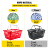 Shopping Basket, Set of 12 Red, Durable PE Material with Handle and Stand, Basket Dimension 16.9"L x 11.8"W x 8.07"H and Used for Supermarket, Retail, Grocery-Holds 21 L/5.6 Gal of Merchandise