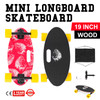 19 Inch Longboard Skateboard 440LBS Strong 7 Ply Russian Maple Complete Skateboard Cruiser Skateboard with Handle for Beginners and Pro (Red