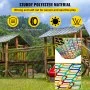 Climbing Cargo Net, 10.5 x 10.5 ft Playground Climbing Cargo Net, Polyester Double Layers Cargo Net Climbing Outdoor w/500lbs Weight Capacity, Rope Bridge Net for Tree House, Monkey Bar, Rainbow