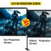 Outdoor Movie Screen w/ Stand, 90" Portable Movie Screen, 16:9 HD Wide Angle Outdoor Projector Screen, Front & Rear Projection, w/ Storage Bag & Stand for Office Home Theater Outdoor Indoor Use