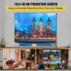 Projector Screen, 120" 16:9, Manual Pull Up Projector Screen, Portable Floor-Rising Screen 4K/8K Ultra HDR, Indoor Outdoor Movie Screen w/ Storage Bag for Home Backyard Theater Office