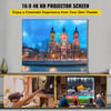 Projector Screen, 110" 16:9 4K/8K Ultra HDR, Pull Up Projector Screen, Portable Floor-Rising Projection Screen, Indoor Outdoor Movie Screen w/