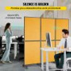 Acoustic Room Divider 72"x66" Office Partition Panel 3 Pack Office Divider Wall Orange Color Office Dividers Partition Wall Polyester & 45 Steel Cubicle Wall Reduce Noise and Visual Distractions