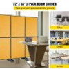 Acoustic Room Divider 72"x66" Office Partition Panel 3 Pack Office Divider Wall Orange Color Office Dividers Partition Wall Polyester & 45 Steel Cubicle Wall Reduce Noise and Visual Distractions