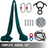Aerial Silk, 11yd 9.2ft Aerial Yoga Swing Set Yoga Hammock Kit - Antigravity Ceiling Hanging Yoga Sling - Carabiners, Daisy Chain, Inversion Swing for Home Outdoor Aerial Dance, Dark Green