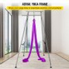 Yoga Sling Inversion, 9.6 FT Height Inversion Yoga Swing Stand, Max Capacity 551 LBS Aerial Yoga Frame with 39.4 FT Yoga Swing Inversion Sling Body Bundle Safety Belts (Purple)