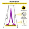 Yoga Sling Inversion, 9.6 FT Height Inversion Yoga Swing Stand, Max Capacity 551 LBS Aerial Yoga Frame with 39.4 FT Yoga Swing Inversion Sling Body Bundle Safety Belts (Purple)