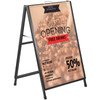 A Frame Sidewalk Sign 24 x 36 inch Sidewalk Signs for Businesses Black Coated Steel Metal A Frame Sign Slide in Folding Sandwich Board Sidewalk Sign Double Sided for Guidance and Advertising Use