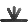 Gable Plate, Black Powder-Coated Truss Connector Plates, 6:12 Pitch Gable Bracket, 4 mm / 0.16" Steel Truss Nail Plates, Decorative Gable Plate with Bolts for Wooden Beam Use