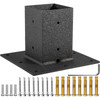 Post Base, 4"x4" Mailbox Base Plate, Black Powder-Coated Fence Post Anchor, Q235 Steel Deck Post Base, Surface Mount Base Plate for Mailbox Post Deck Supports Porch Railing Post Holders