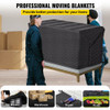 Moving Blankets, 80" x 72" (30 lb/dz Weight)-4 Packs, Professional Non-Woven & Recycled Cotton Packing Blanket, Heavy Duty Mover Pads for Protecting Furniture, Floors, Appliances, Black
