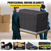 Moving Blankets, 80" x 72" (32.4 lb/dz Weight)-6 Packs, Professional Non-Woven & Recycled Cotton Packing Blanket, Heavy Duty Mover Pads for