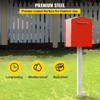 Mailbox Post, 43" High Mailbox Stand, White Powder-Coated Mail Box Post Kit, Q235 Steel Post Stand Surface Mount Post for Sidewalk and Street Curbside, Universal Mail Post for Outdoor Mailbox