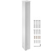 Mailbox Post, 43" High Mailbox Stand, White Powder-Coated Mail Box Post Kit, Q235 Steel Post Stand Surface Mount Post for Sidewalk and Street Curbside, Universal Mail Post for Outdoor Mailbox