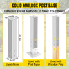 Mailbox Post, 27" High Mailbox Stand, White Powder-Coated Mail Box Post Kit, Q235 Steel Post Stand Surface Mount Post for Sidewalk and Street Curbside, Universal Mail Post for Outdoor Mailbox