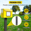 Mailbox Post, 27" High Mailbox Stand, Black Powder-Coated Mail Box Post Kit, Q235 Steel Post Stand Surface Mount Post for Sidewalk and Street