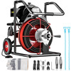 100FT x 3/8Inch Drain Cleaner Machine Auto Feed fit 1"(25mm) to 4"(100mm) Pipes 370W Open Drain Cleaning Machine Portable Electric Drain Auger with Cutters Glove Sewer Snake