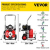 75Ft x 3/8Inch Drain Cleaner Machine fit 1-1/4 Inch (32mm) to 4 Inch(100mm) Pipes 370W Drain Cleaning Machine Portable Electric Drain Auger with 2 Sets of Cutters Electric Drain Auger