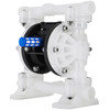 Air-Operated Double Diaphragm Pump, 1/2 in Inlet & Outlet, Polypropylene Body, 8.8 GPM & Max 120PSI, PTFE Diaphragm Pneumatic Transfer Pump for Petroleum, Diesel, Oil & Low Viscosity Fluids