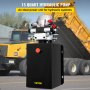 Hydraulic Power Unit 12 Volt Dump Trailer Hydraulic Pump Double Acting 15 Quart Hydraulic Pump Electric Hydraulic Cylinder Pump with Brass Pressure Gauge For Dump Trailer Lift Gates & Trucker