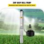 Well Pump 2 HP 220V Submersible Well Pump 440ft Head 42GPM Stainless Steel Deep Well Pump for Industrial and Home Use