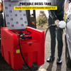 Portable Diesel Tank, 116 Gallon Capacity & 10 GPM Flow Rate, Diesel Fuel Tank with 12V Electric Transfer Pump and 13.1ft Rubber Hose, PE Diesel Transfer Tank for Easy Fuel Transportation, Red