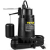 1HP Sewage Pump, 5600 GPH Cast Iron Submersible Sump Pump with Automatic Snap-action Float Switch, Heavy-Duty Submersible Sewage, Effluent Pump for Septic Tank, Basement, Flooding Area