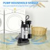 1.5 HP Submersible Cast Iron and Steel Sump Pump, 6000 GPH Submersible Water Pump with Integrated Vertical Float Switch, for Basement Water Basin and Flooding Area