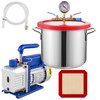 Vacuum Chamber with Pump, 3.6CFM 1/4HP Vacuum Pump with High-Capacity 1.5 Gallon Vacuum Chamber, Vacuum Pump Chamber Kit Vacuum Degassing Chamber Kit