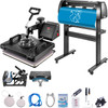 5 In 1 Heat Press 12"x15" Transfer Cap 28" Vinyl Cutter Plotter Cutting 3 Blades