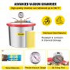 Vacuum Chamber with Pump, 2 Gallon Vacuum Chamber, 3CFM 1/4HP Vacuum Pump with High-Capacity 2 Gallon Vacuum Chamber, Vacuum Degassing Chamber Kit for Automobile Maintenance, Vacuum Packaging